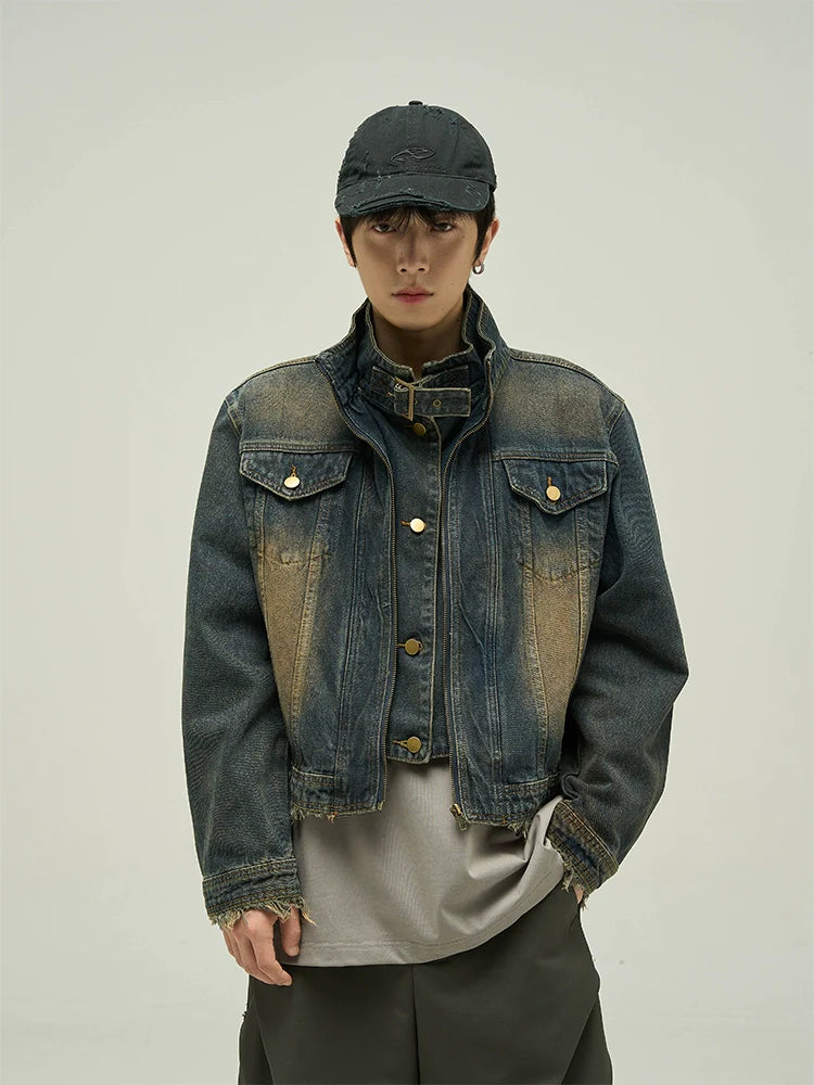 Vintage Wash Cropped Denim Jacket