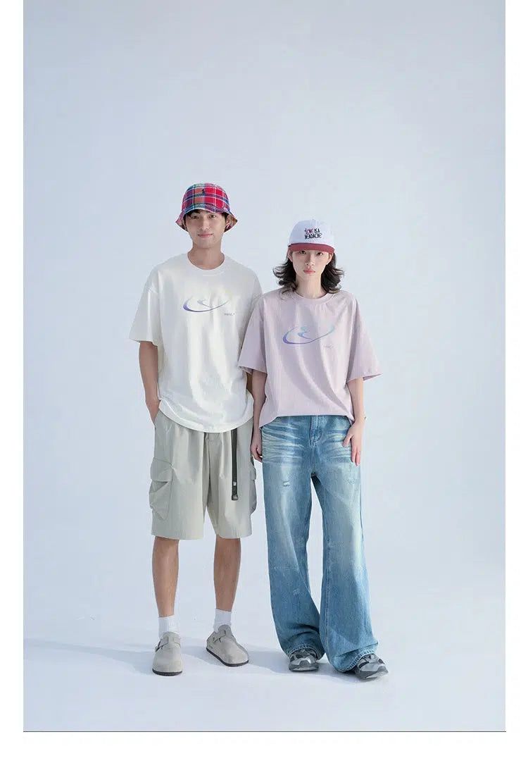 T-Shirt with Iridescent Color Overlay - chiclara