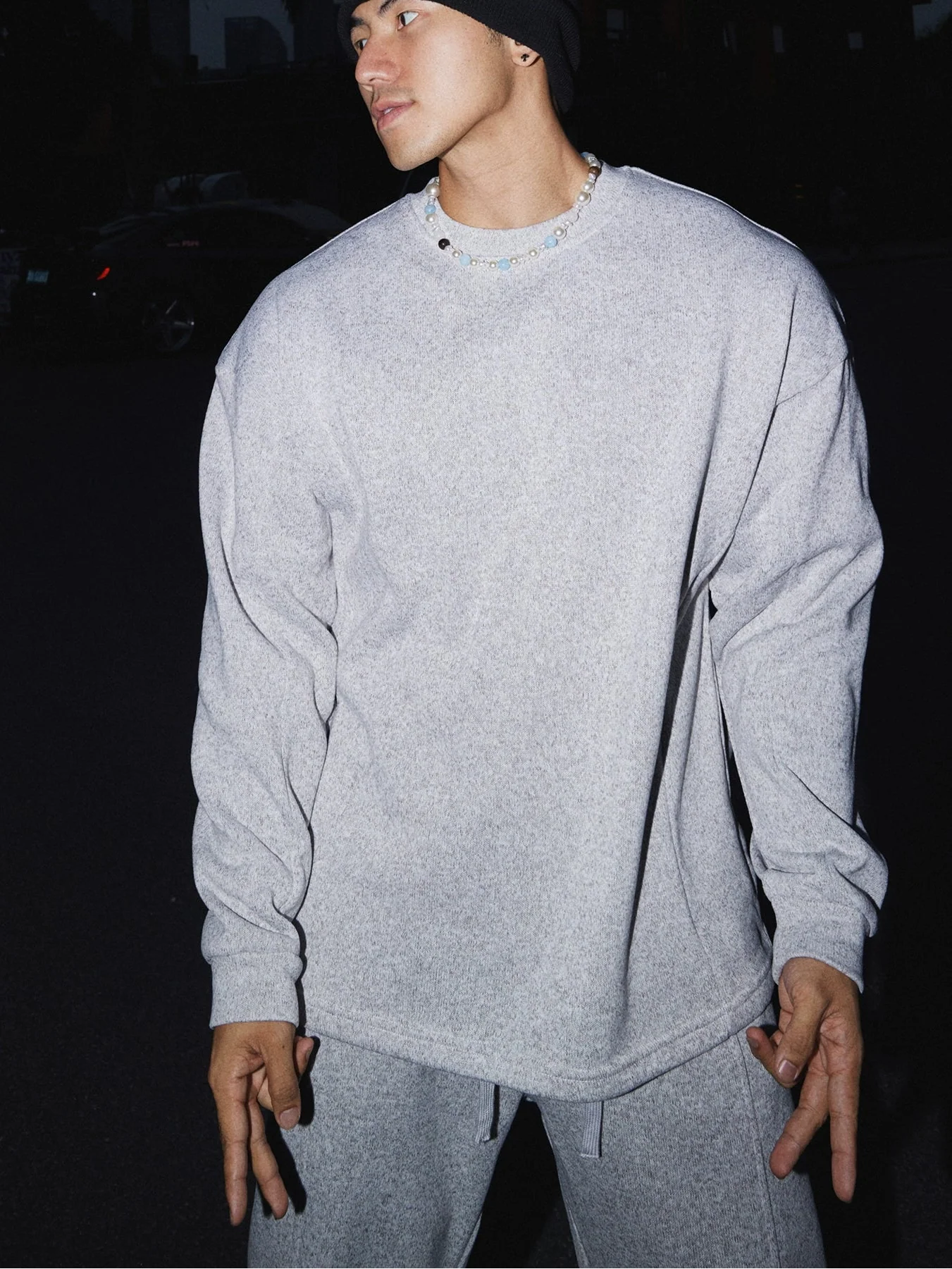 Concrete Calm Oversized Lounge Sweater and Pants Setup