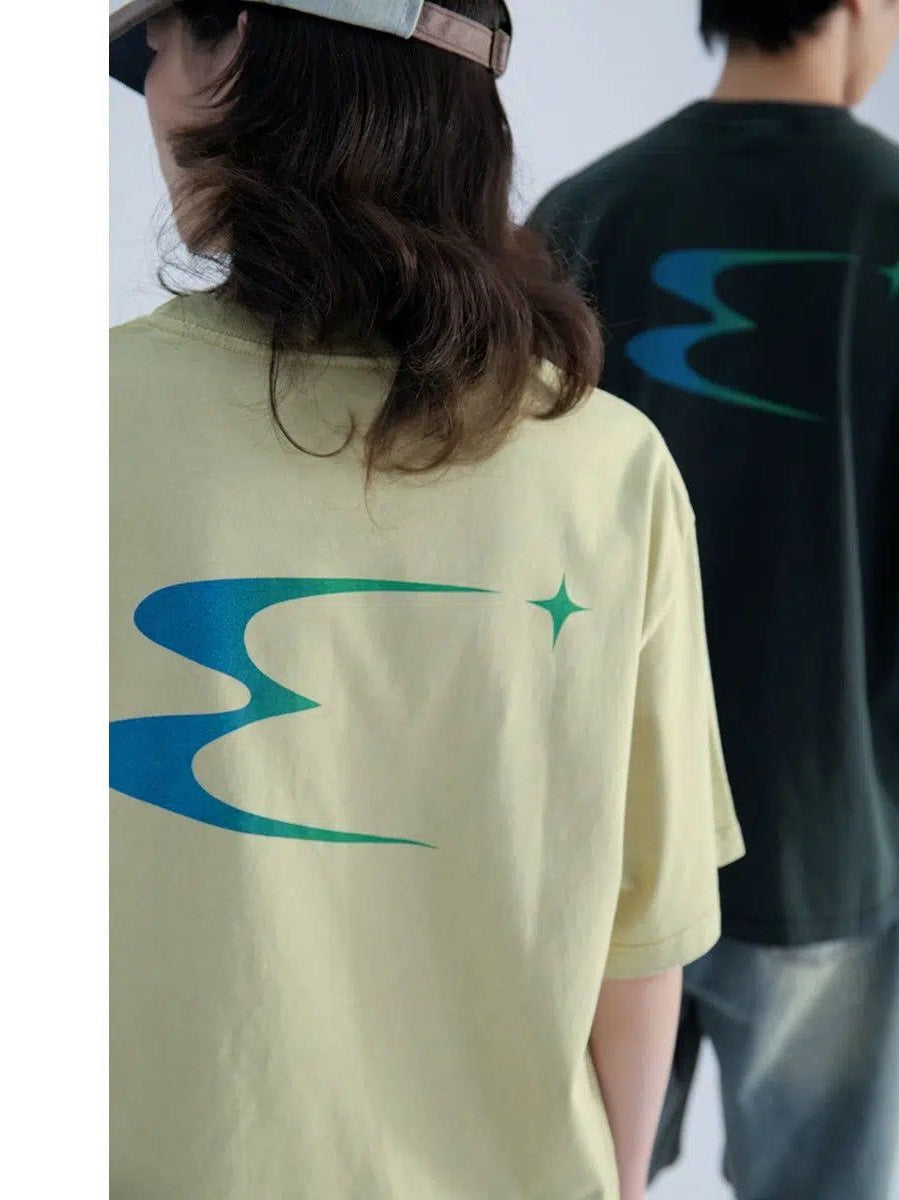 T-Shirt with Back Gradient Logo - chiclara