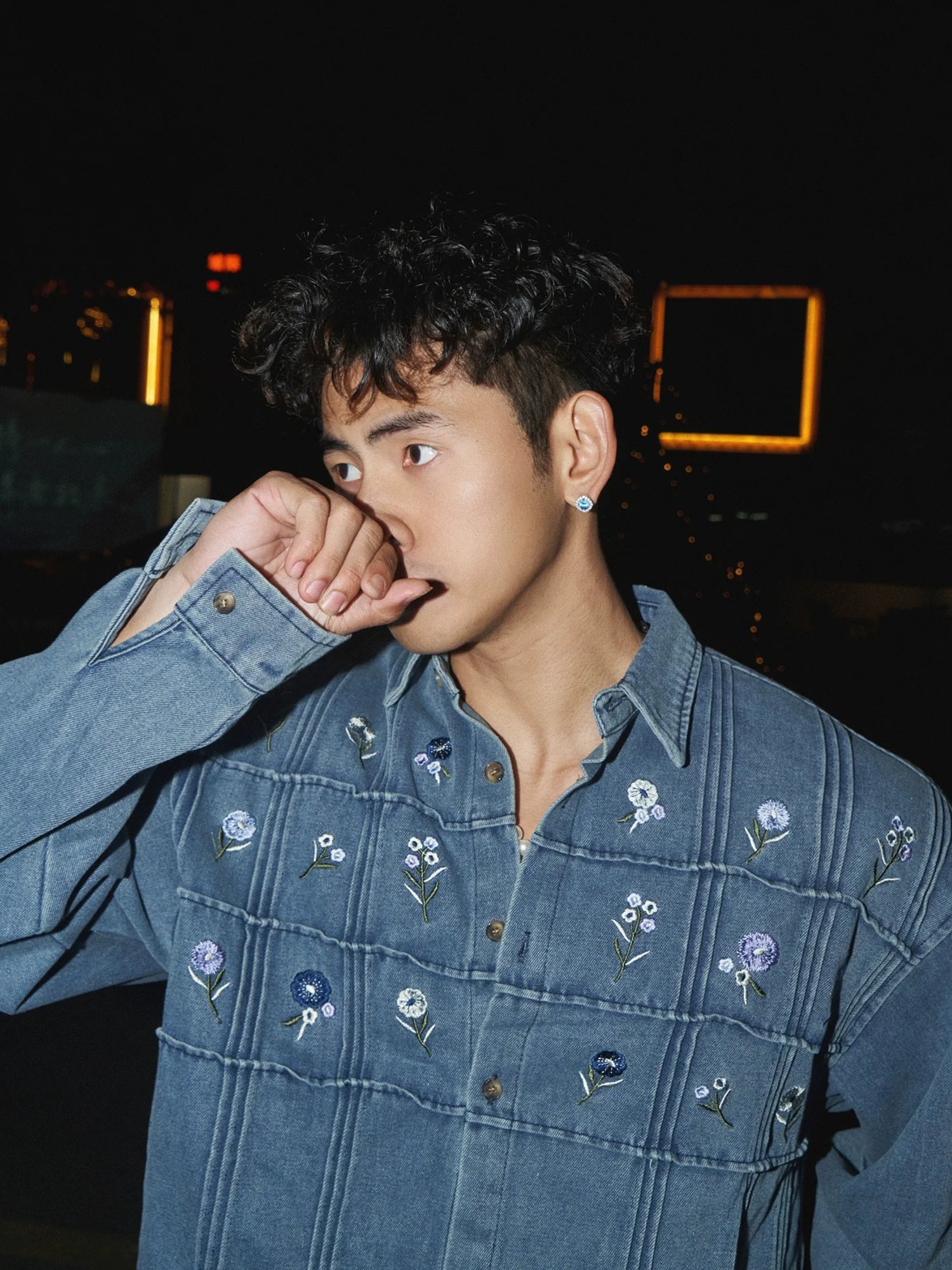 Washed Denim Utility Cotton Jacket