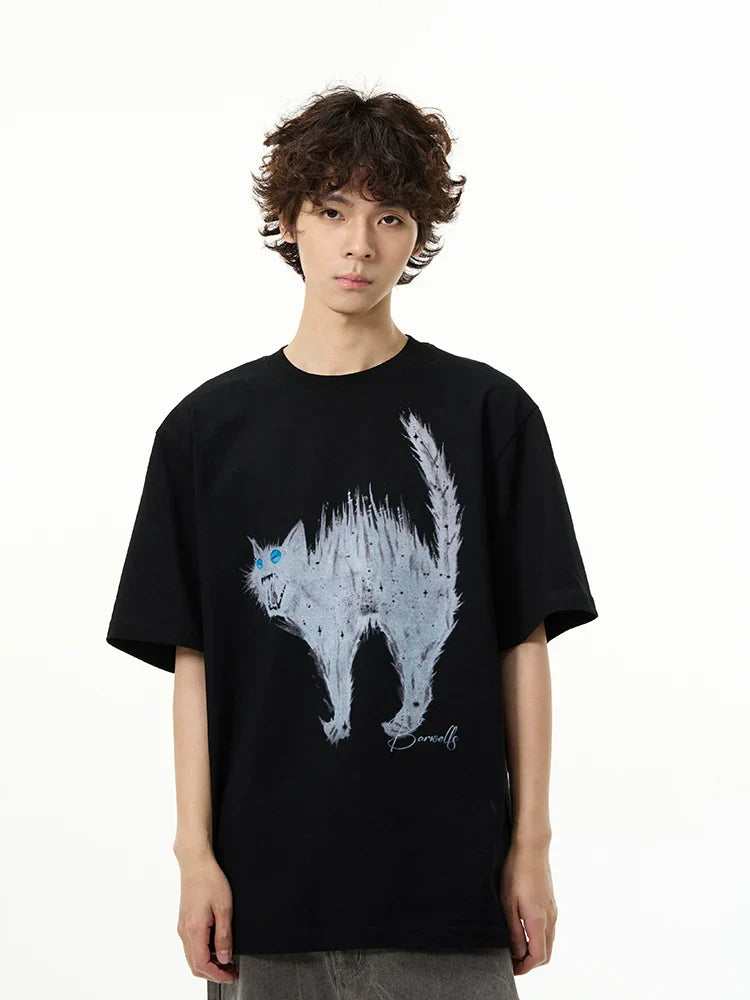 Purrfect Cat Print Short Sleeve Tee - chiclara