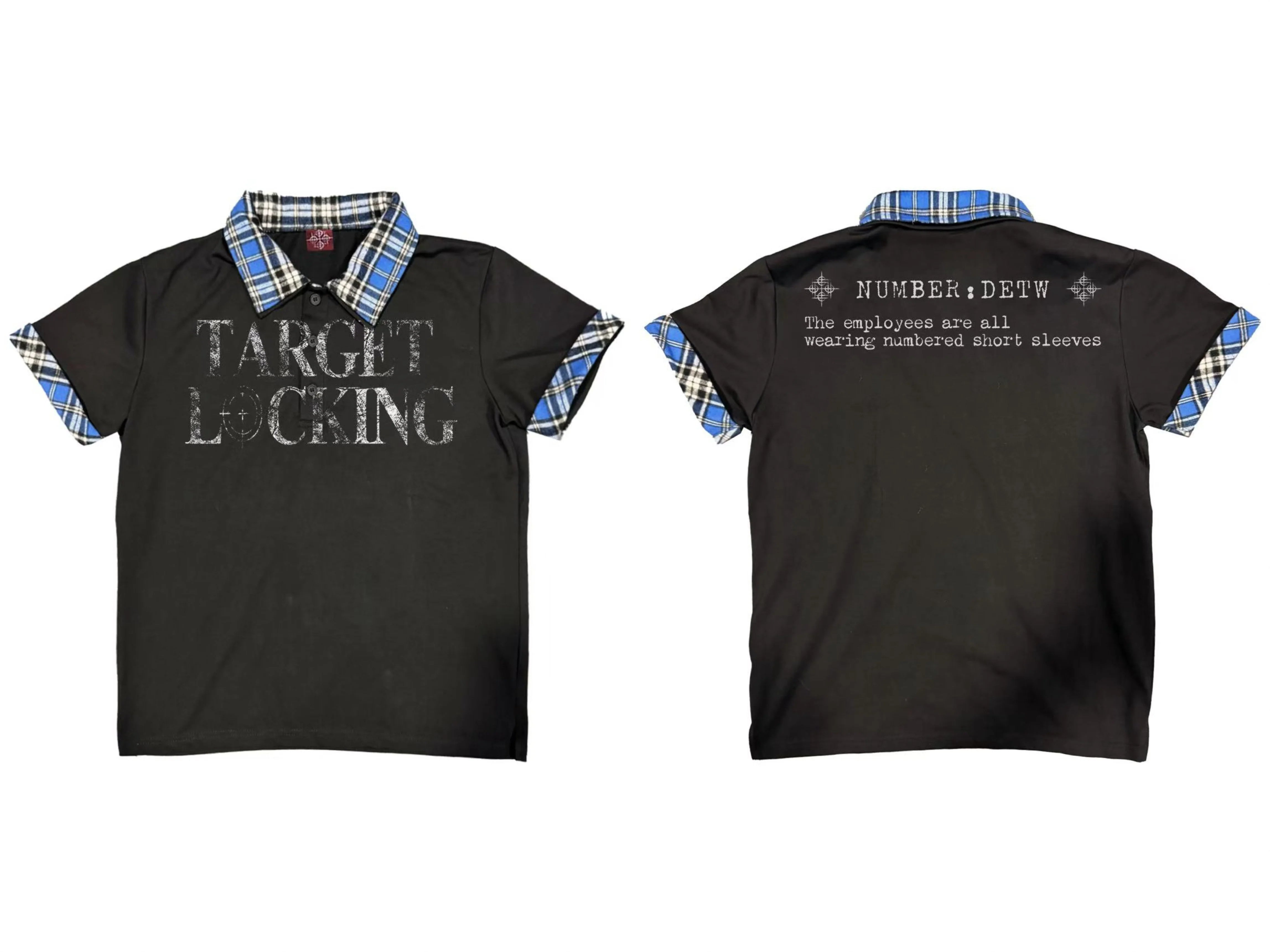 Plaid Lock Target Script Polo