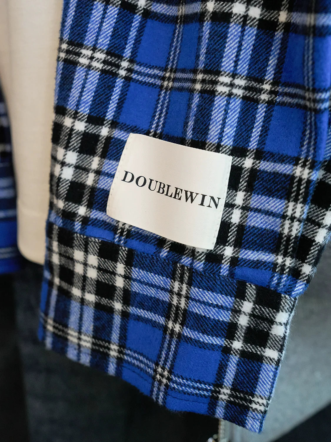 Plaid Lined Gray Hoodie Jacket