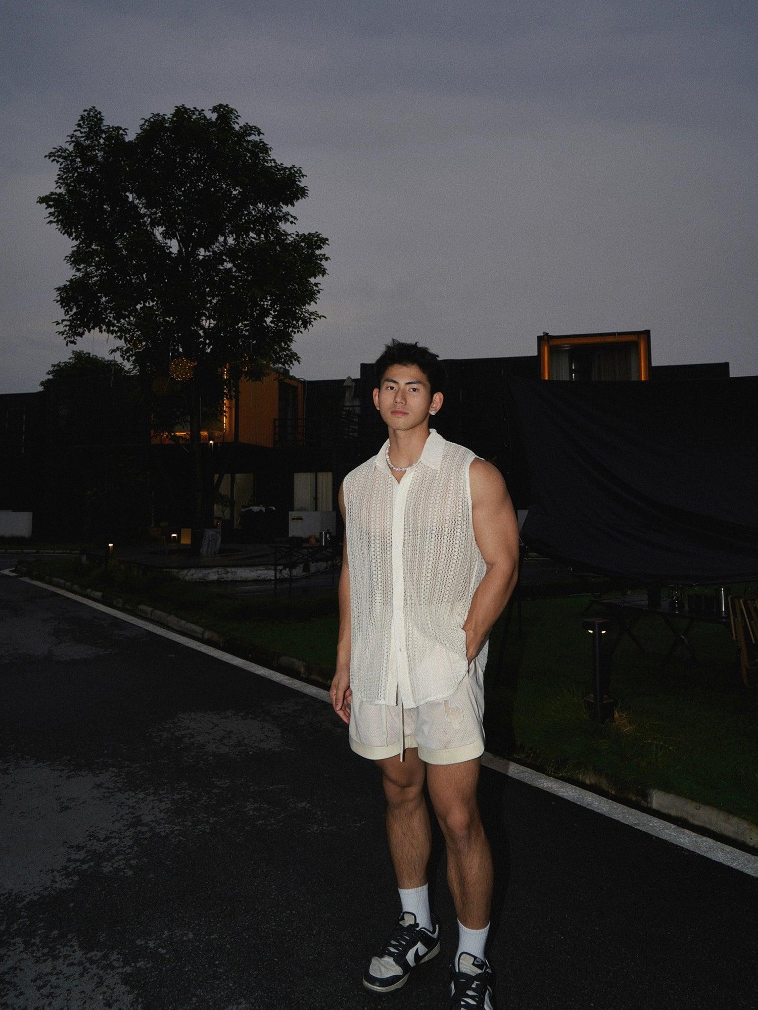 White Open-Knit Cardigan