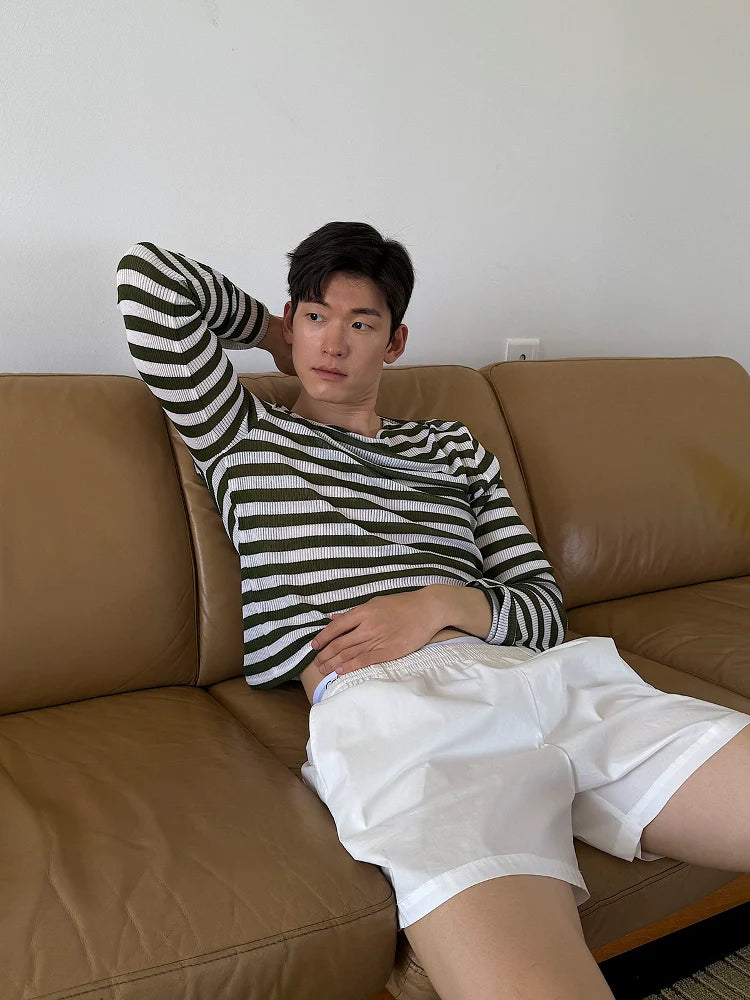 White Elastic Waist Shorts