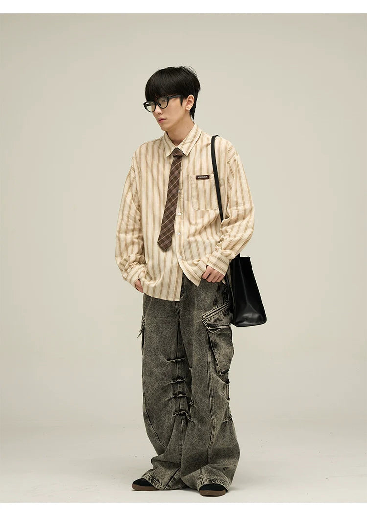 Classic Vertical Striped Oversized Shirt