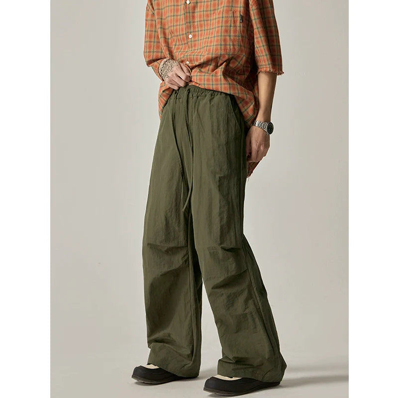 Grey Drawstring Loose Cargo Pants