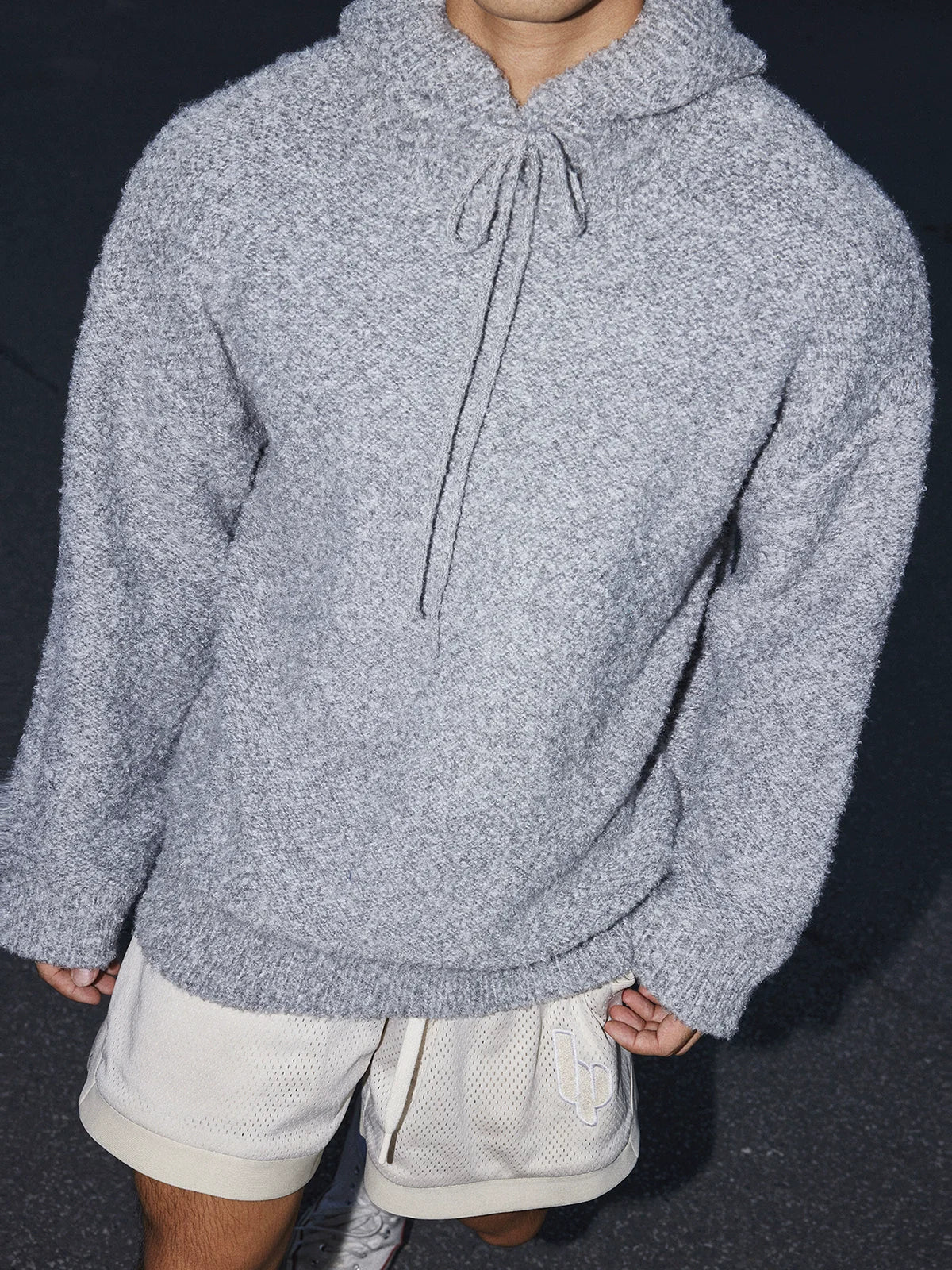 Heather Gray Cozy Knit Hoodie