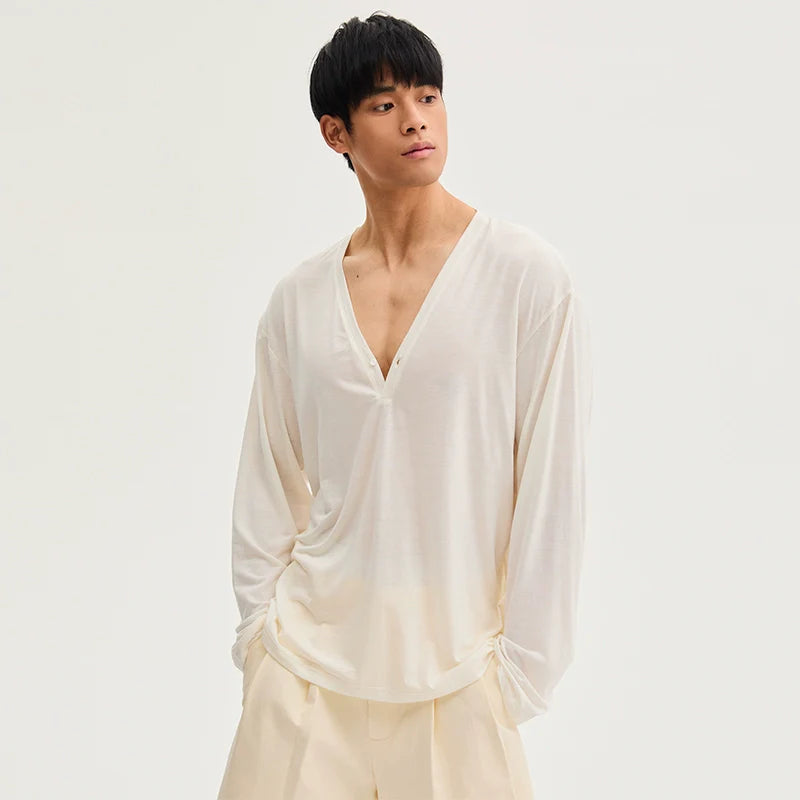 VeilCascade 딥 브이 드레이프 티