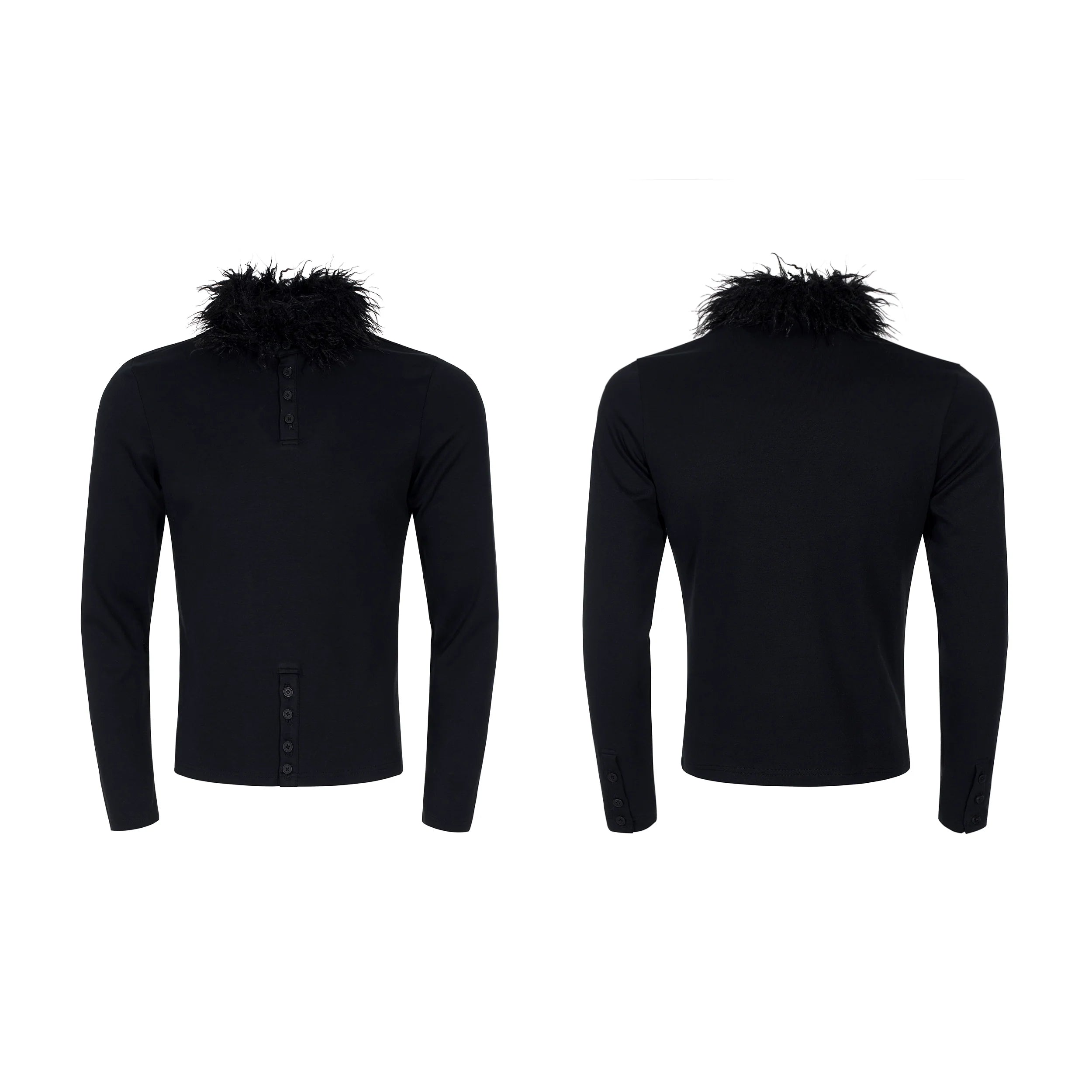 Plume Collar Button Henley Top