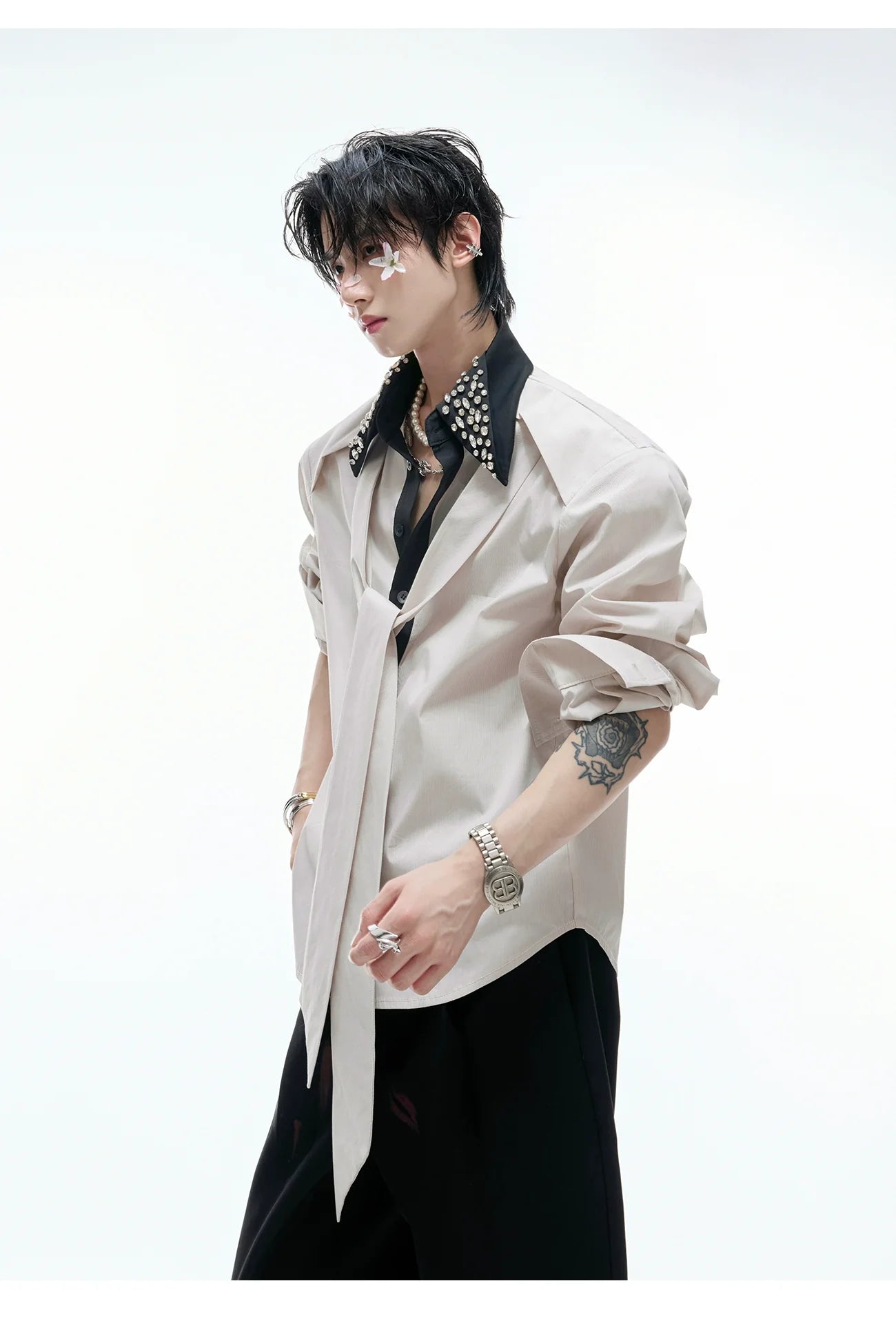 Studded Collar Dress Shirt