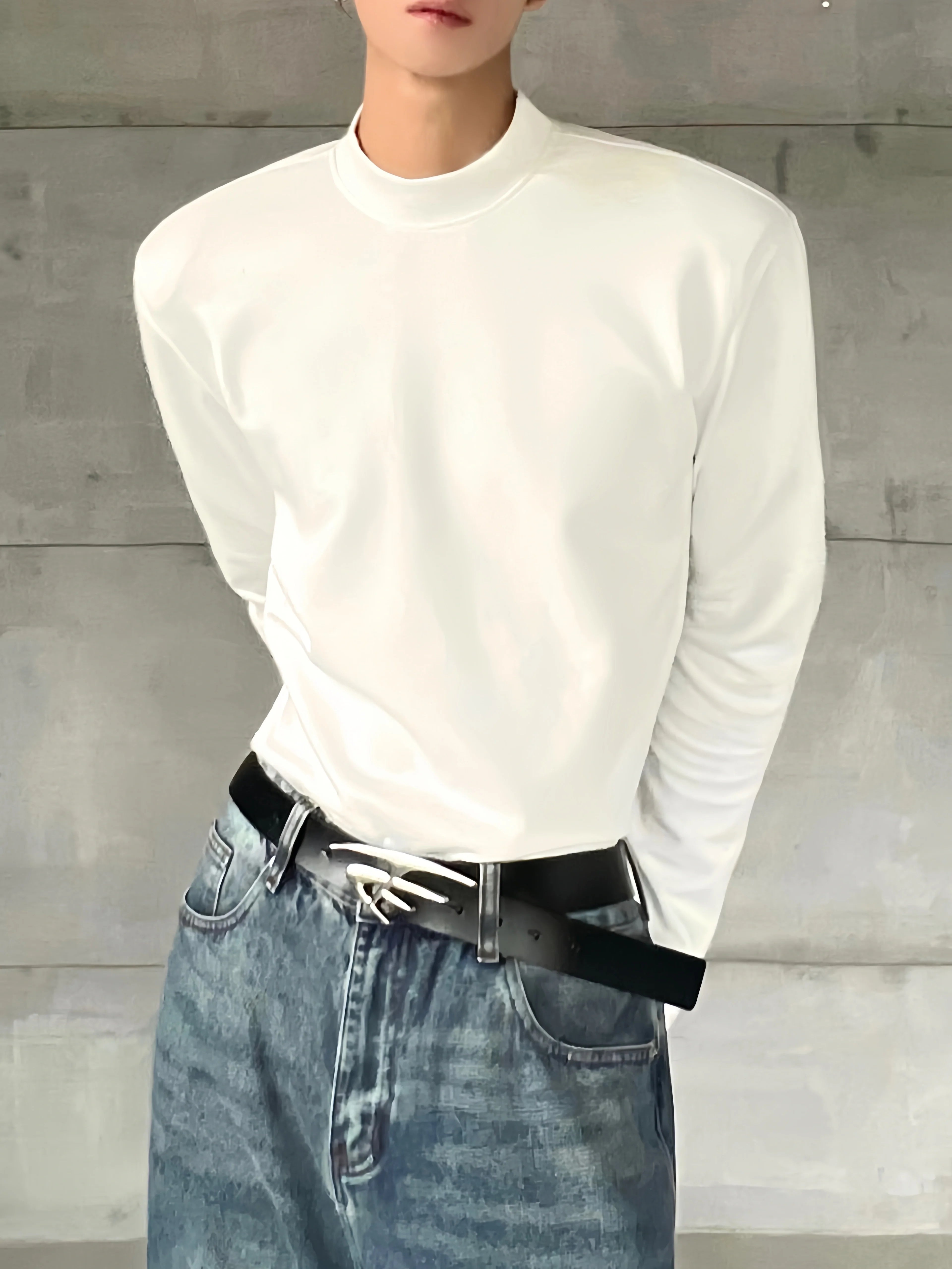 Structured Mock Neck Sweater