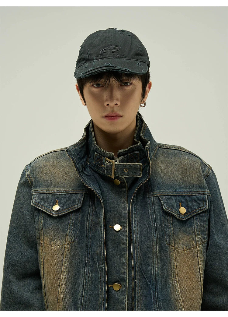 Vintage Wash Cropped Denim Jacket