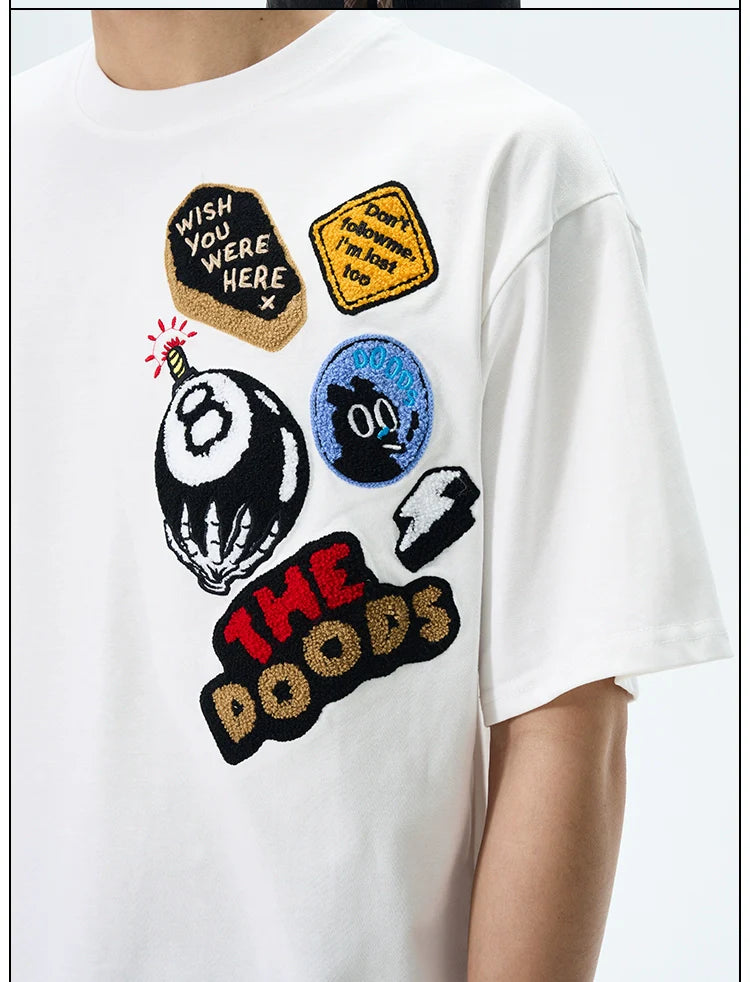 그래픽 패치 "THE DOODS" 티셔츠