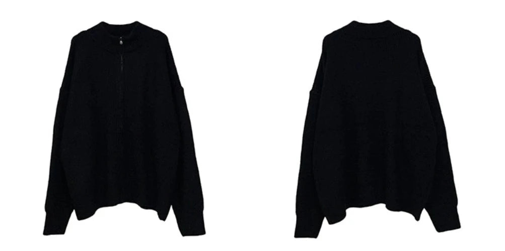 Cozy Chic Oversized Zipper Knit Cardigan - chiclara