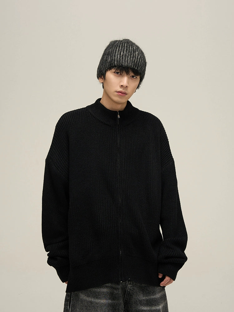 Cozy Chic Oversized Zipper Knit Cardigan - chiclara