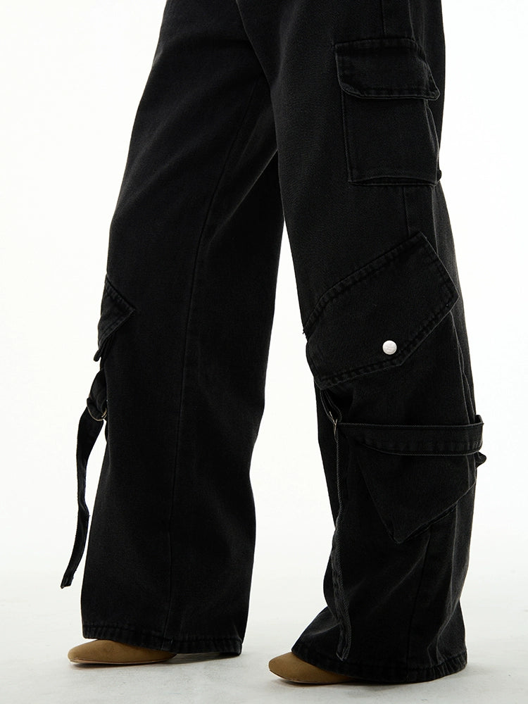 Vintage Workwear Straight Denim Jeans - chiclara