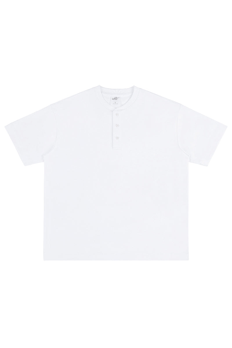 320G Heavyweight Cotton Henley Oversized Tee - chiclara