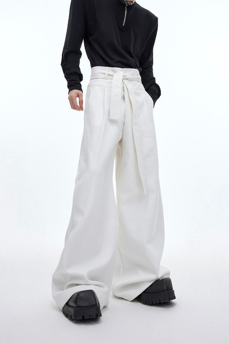 High Waist Draped Trousers - chiclara