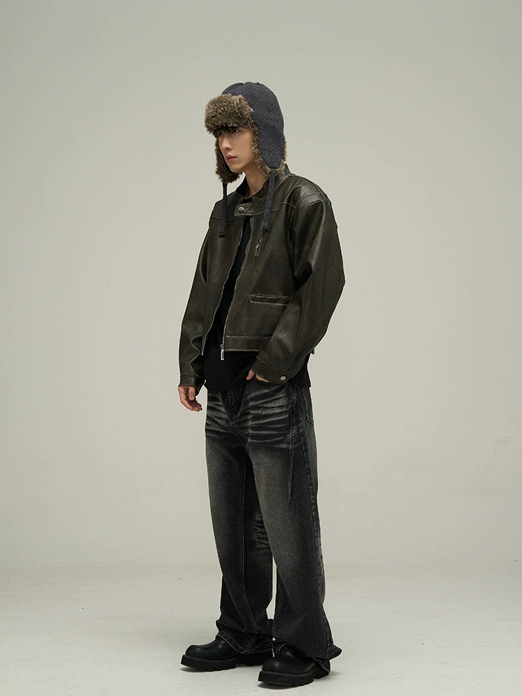 Relaxed Fit Vintage Wash Jeans - chiclara