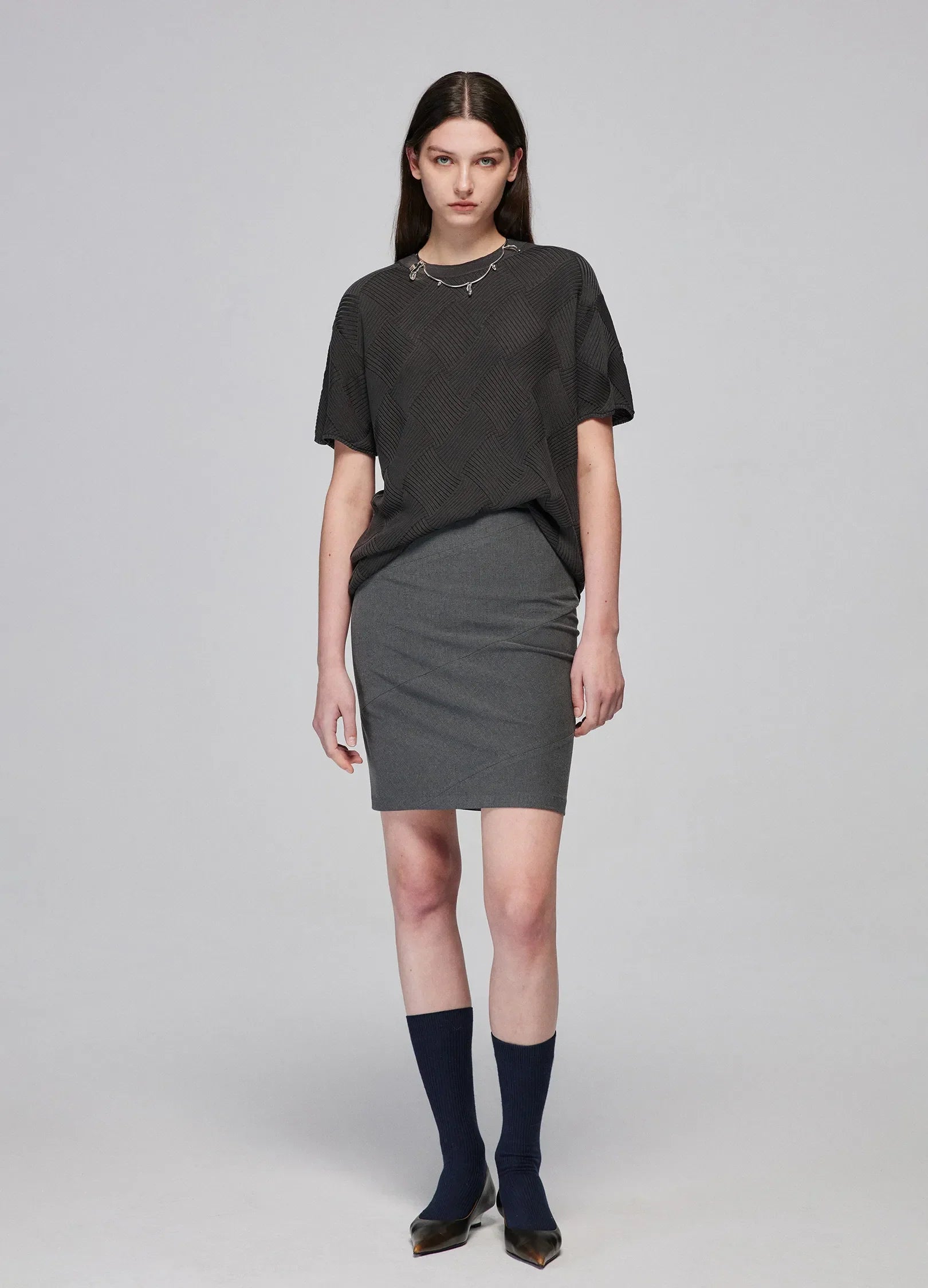 Textured Diamond Pattern Tee