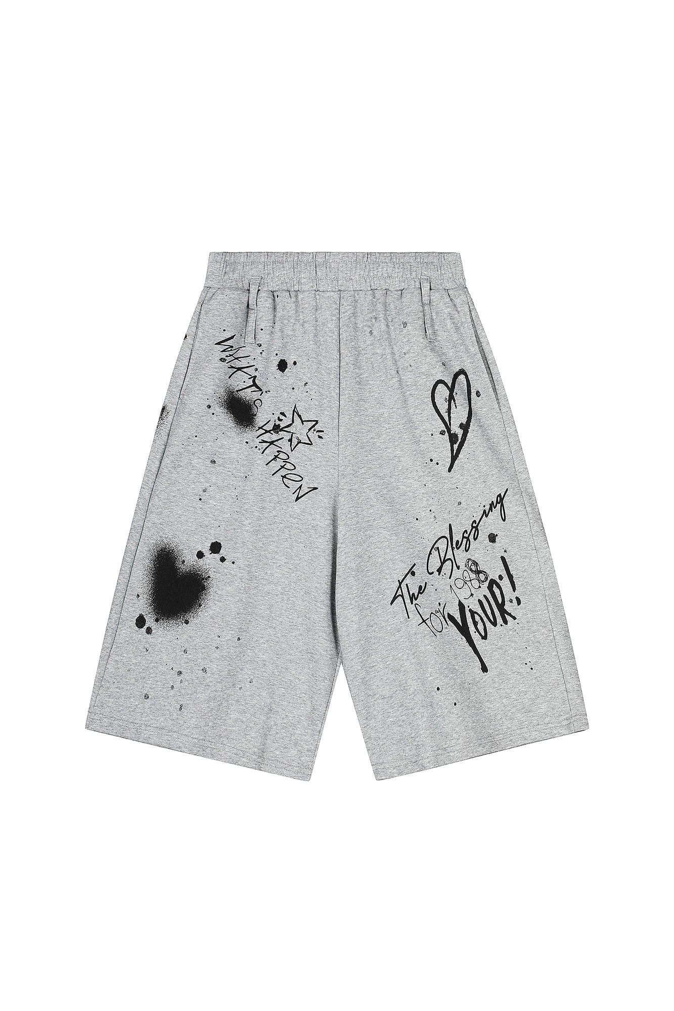 Graffiti Spray Print Sweat Shorts