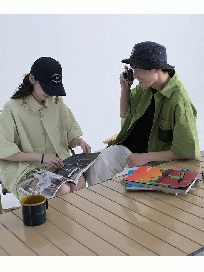 Neat Pocket Button-Up Shirt - chiclara