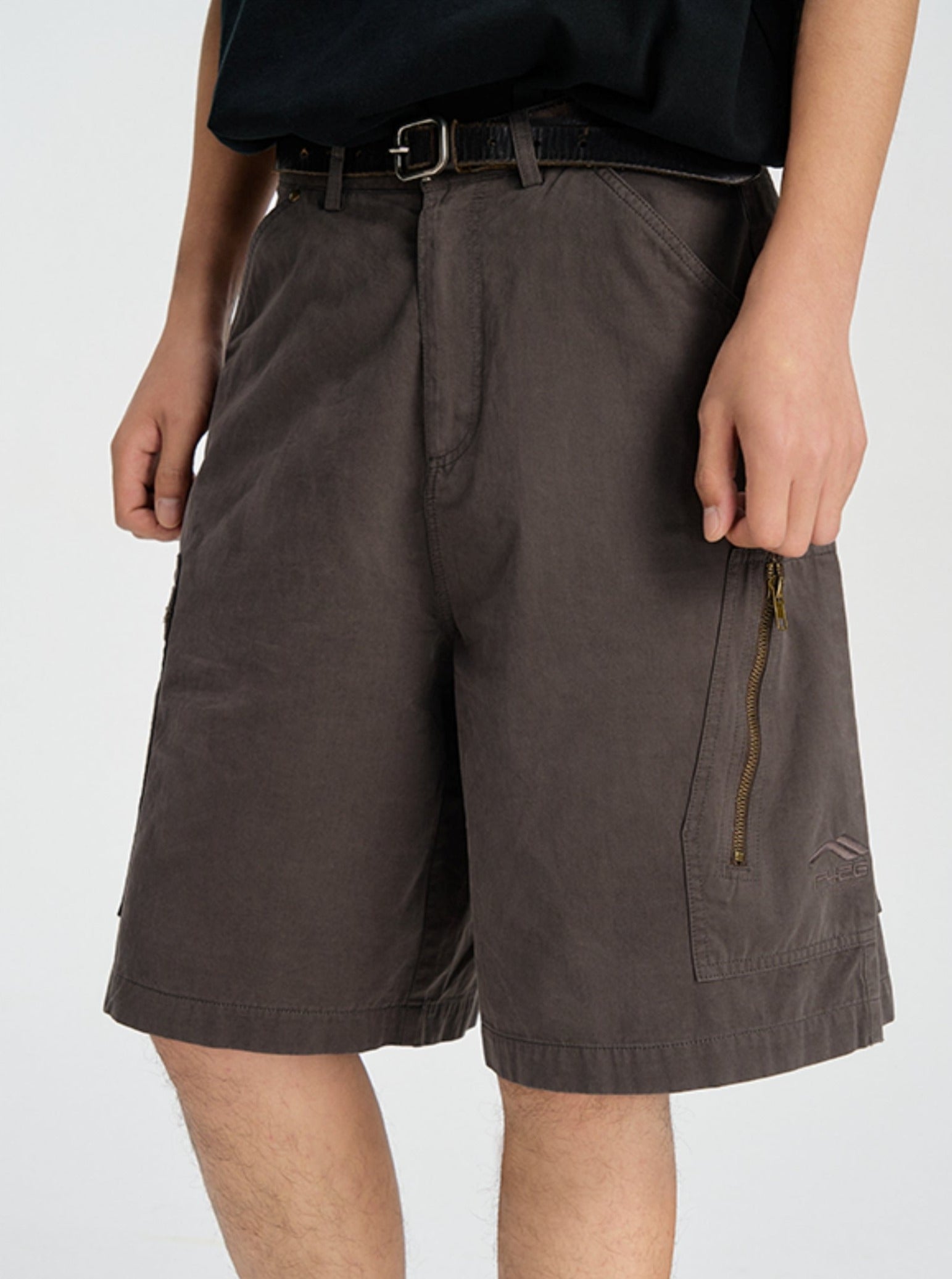 Washed Hip Hop Cargo Shorts - chiclara