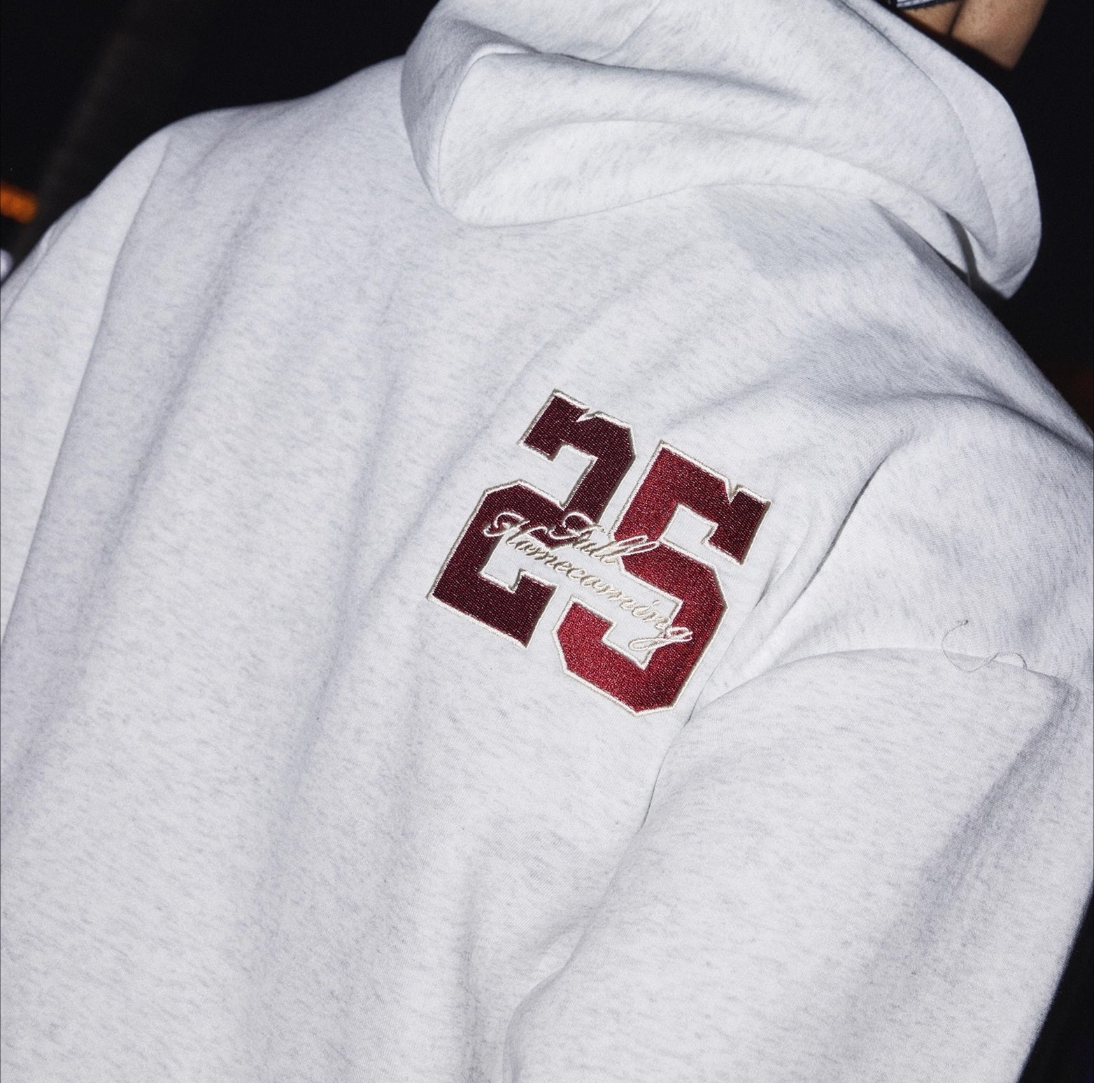 Oversized Zip-Up Hoodie with Embroidered Patch Detailing