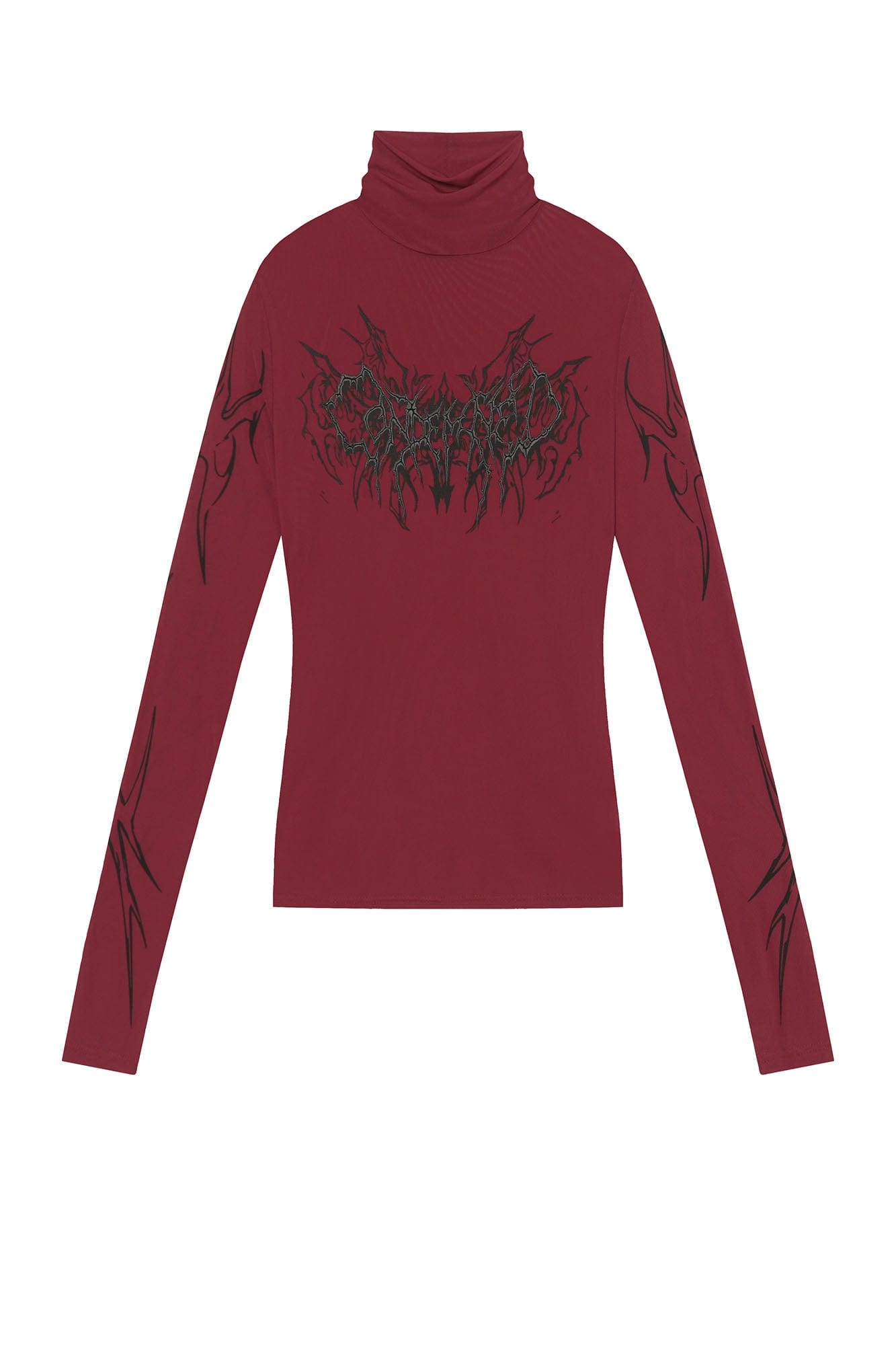 Abstract Gothic Sheer Mesh Graphic Top