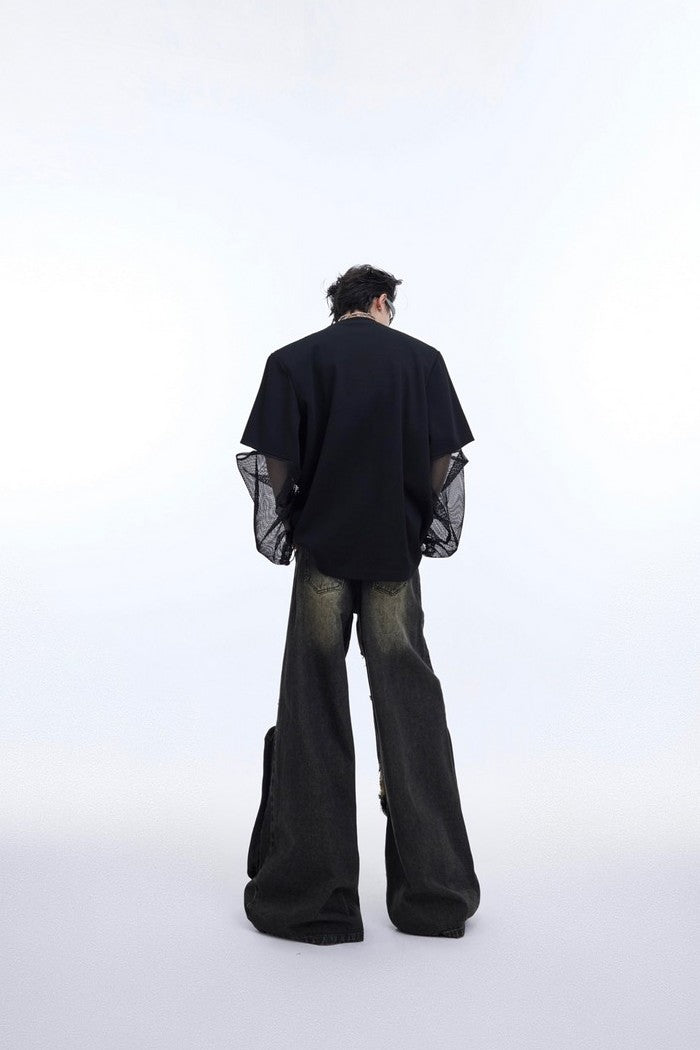 Two-Piece Logo Mesh T-Shirt - chiclara