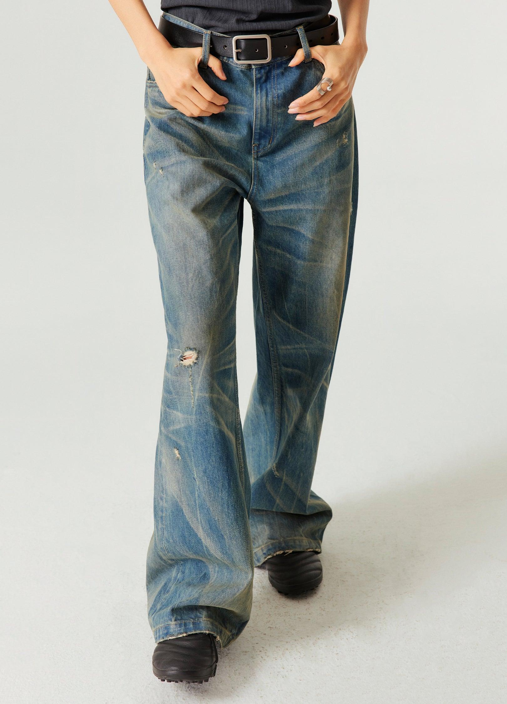 Nevada Cowboy Inspired Spider Web Wash Denim - chiclara